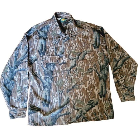 cabelas Other - Vintage 1980's Cabela's "Mossy Oak Treestand" Camo USA Made Heavyweight Shirt XL